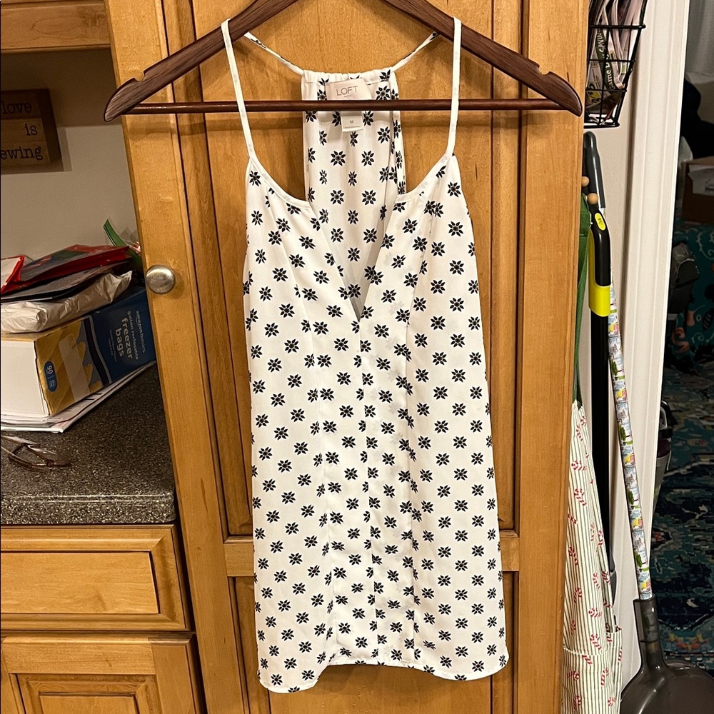 LOFT White Blouse with Flower Pattern